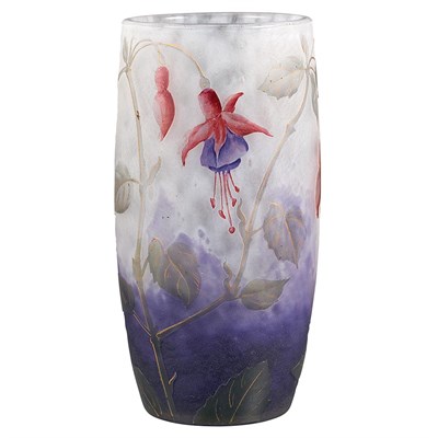 Lot 622 - Daum Acid Etched and Enameled Cameo Glass...