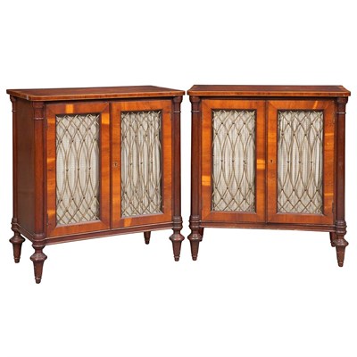 Lot 376 - Pair of Regency Style Mahogany Side Cabinets...