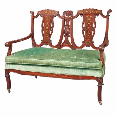Lot 212 - Carved and Mother-of-Pearl Inlaid Mahogany...