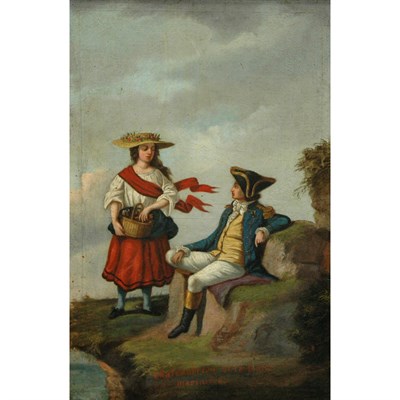 Lot 90 - French School 19th Century Couple Conversing...