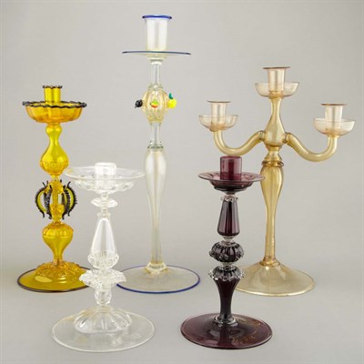 Lot 128 - Group of Five Salviati & Co. Venetian Glass...