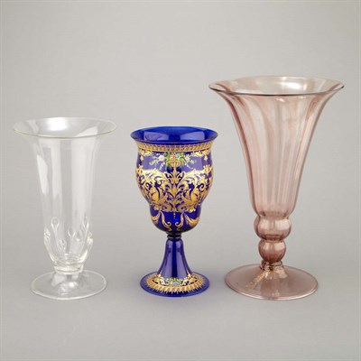 Lot 184 - Two Venetian Glass Flare Vases Height of...