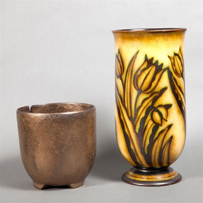 Lot 284 - Two Art Pottery Vessels Height of taller 13...