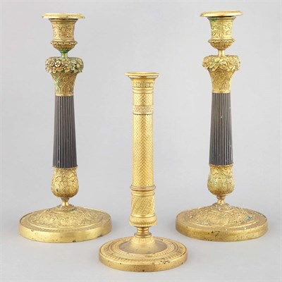 Lot 233 - Pair of Empire Style Gilt and Patinated-Metal...