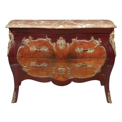 Lot 386 - Louis XV Style Gilt-Metal Mounted Burl-Walnut...