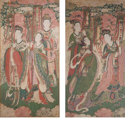 Lot 540 - Chinese School 19th Century Courtesans: Two...