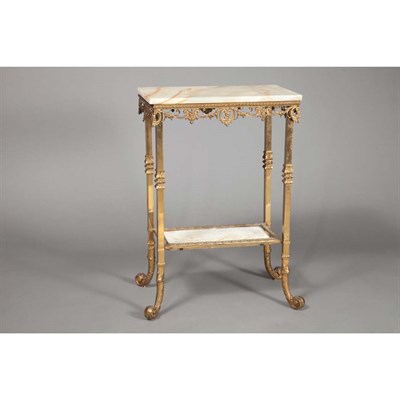 Lot 712 - Brass and Onyx Occasional Table Late 19th...