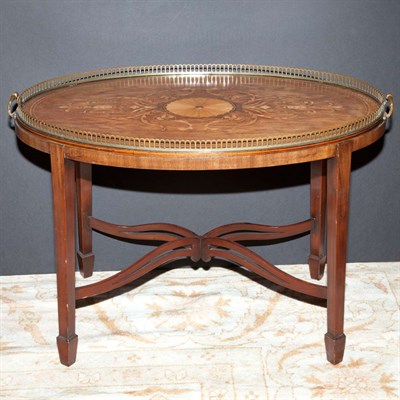 Lot 239 - Regency Style Inlaid Mahogany Tray on Stand...