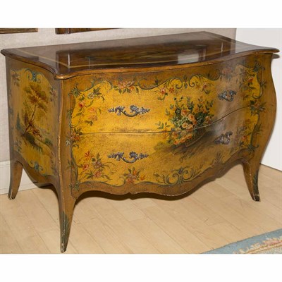 Lot 200 - Italian Rococo Style Painted Commode Height 32...
