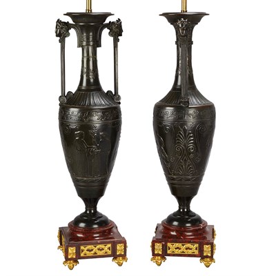 Lot 670 - Companion Pair of Neoclassical Style Bronze...