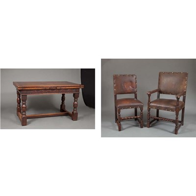 Lot 494 - Baroque Style Carved Oak Draw Leaf Dining...