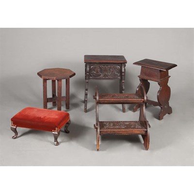 Lot 672 - Group of Baroque Style Dark Stained Oak...