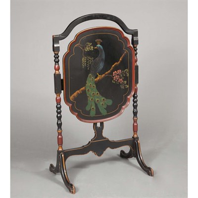 Lot 207 - Art Nouveau Painted and Ebonized Tilt-Top Tray...