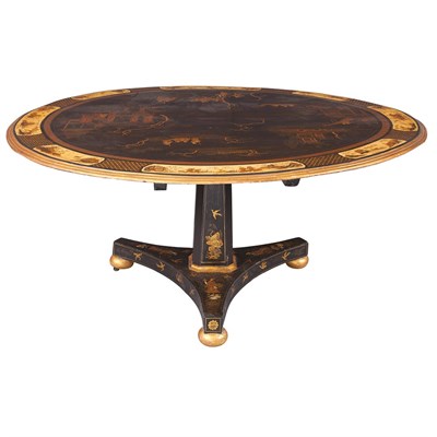 Lot 436 - Regency Style Japanned Center Table The...