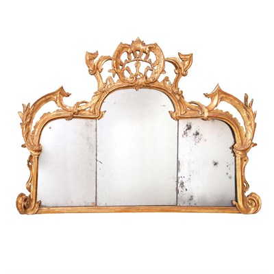 Lot 232 - George II Gilt-Wood Overmantel Mirror Mid 18th...