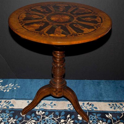 Lot 289 - Italian Inlaid Mahogany Tilt-Top Table Height...