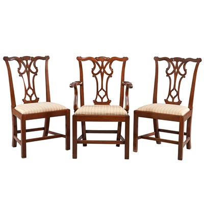 Lot 240 - Set of Eight George III Style Mahogany Dining...