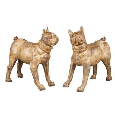Lot 397 - Pair of Continental Painted Earthenware French...