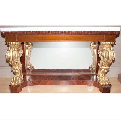 Lot 445 - William IV Style Parcel Gilt Mahogany Mirror...
