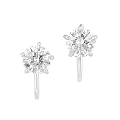 Lot 112 - Pair of White Gold and Diamond Stud Earclips