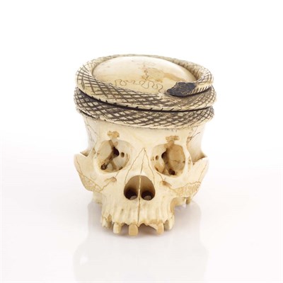 Lot 167 - German Ivory Skull 19th Century Height 1 5/8...