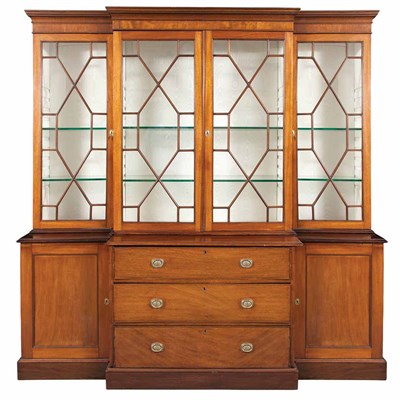 Lot 463 - George III Mahogany Breakfront Bookcase Circa...