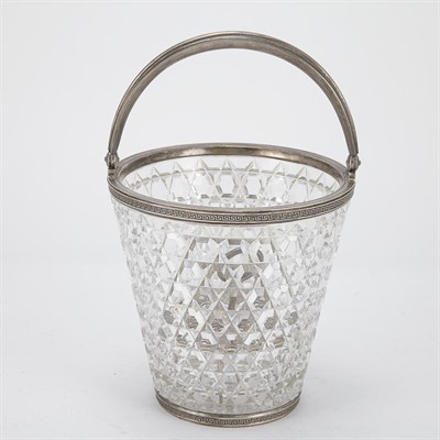 Lot 368 - Russian Silver Mounted Cut Glass Ice Pail Of...