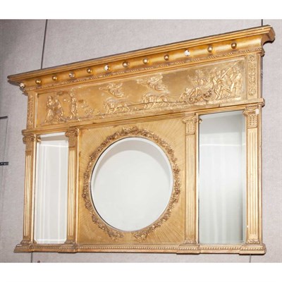 Lot 346 - Neoclassical Style Gilt-Wood Overmantel Mirror...