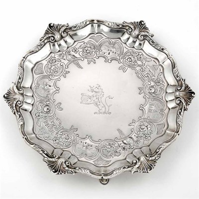 Lot 269 - George II Silver Salver Ebenezer Coker, London,...