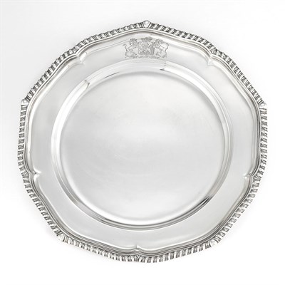 Lot 272 - English Silver Meat Plate John Parker I &...