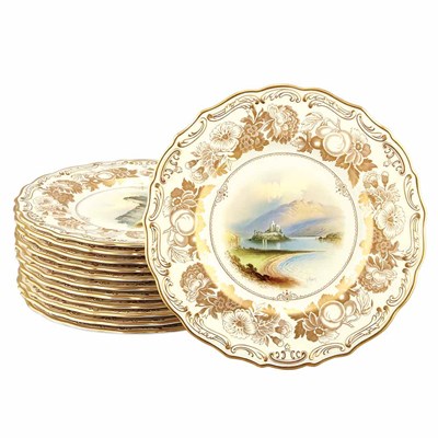 Lot 425 - Set of Twelve Spode Copeland Cabinet Plates...