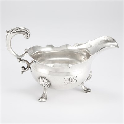 Lot 267 - George II Silver Sauceboat Marked AK, London,...