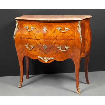 Lot 227 - Louis XV Style Gilt-Metal Mounted Marquetry...