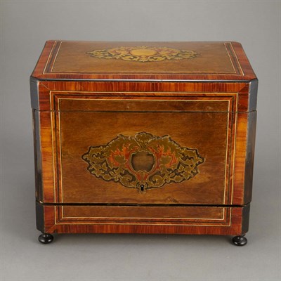 Lot 681 - Napoleon III Marquetry and Brass Inlaid Walnut...