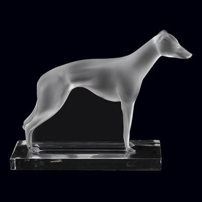 Lot 577 - Lalique Molded Glass Figure of a Greyhound...