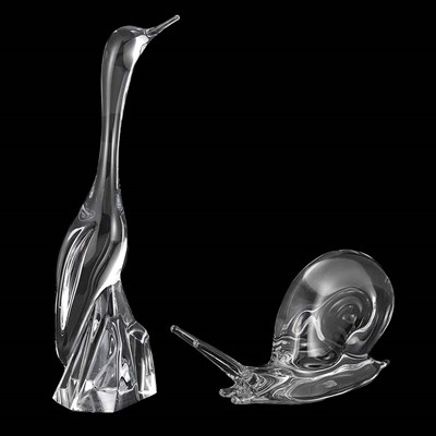 Lot 286A - Two Daum Glass Figures of Animals Modern...