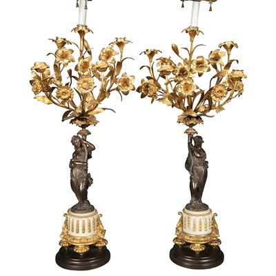 Lot 124 - Pair of Napoleon III Style Gilt and...