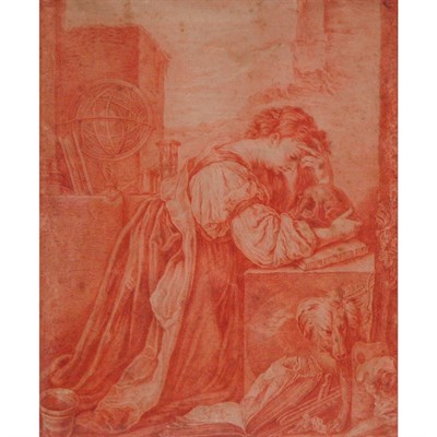 Lot 115 - Italian School 18th Century Melancholia Red...