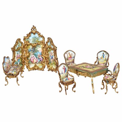 Lot 795 - Group of Viennese Enameled Gilt-Metal...