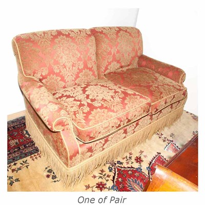 Lot 376 - Pair of Upholstered Two Seat Sofas Length 60...