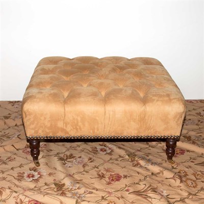 Lot 157 - Tufted Suede Upholstered Ottoman Height 17...
