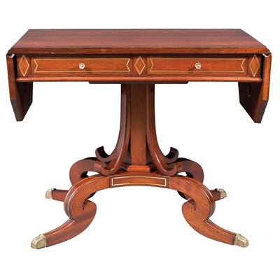 Lot 203 - Regency Style Inlaid Mahogany Sofa Table...