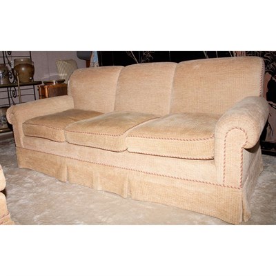Lot 417 - Upholstered Three-Seat Sofa Length 6 feet 10...