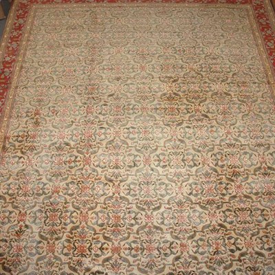 Lot 664 - Silk and Wool Tibetan Carpet Nepal,...