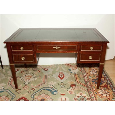 Lot 232 - Empire Style Brass Inlaid Mahogany Desk Height...