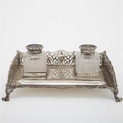 Lot 290 - English Silver Inkstand John Grinsell & Sons,...