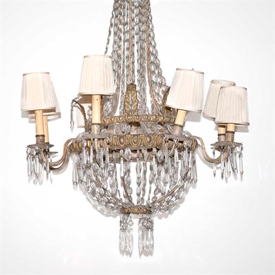 Lot 391 - Regency Style Gilt-Metal and Glass Eight-Light...