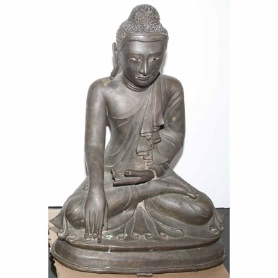 Lot 271 - Burmese Copper Figure of a Seated Buddha...