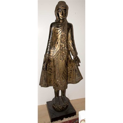 Lot 131A - Burmese Gilt-Wood Figure of a Standing Buddha...