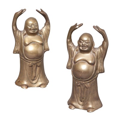 Lot 316 - Pair of Chinese Bronze Figures of Buddha...